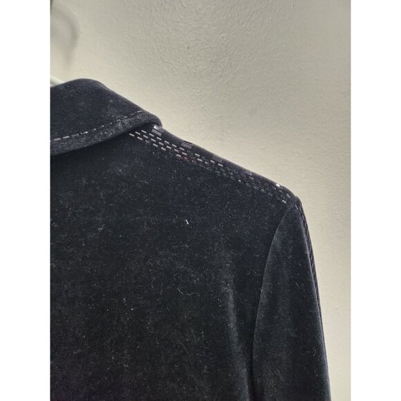 St. John Sport Womens Black Velvet Jacket Size Small Sequined Full Zip Collared - Picture 9 of 9